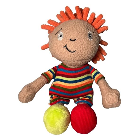 Dolce Plush Stuffed Boy Doll Spiky Orange Hair Striped Shirt 9" No Elephant - Picture 1 of 9